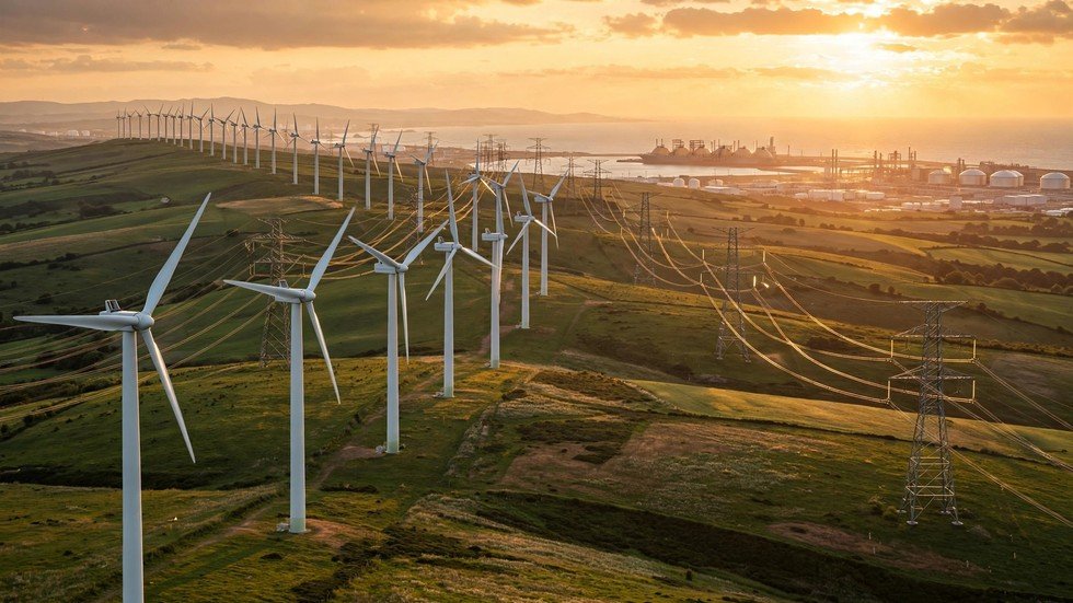 Securitatea energetică a Europei: turbine eoliene și linii de înaltă tensiune la apus